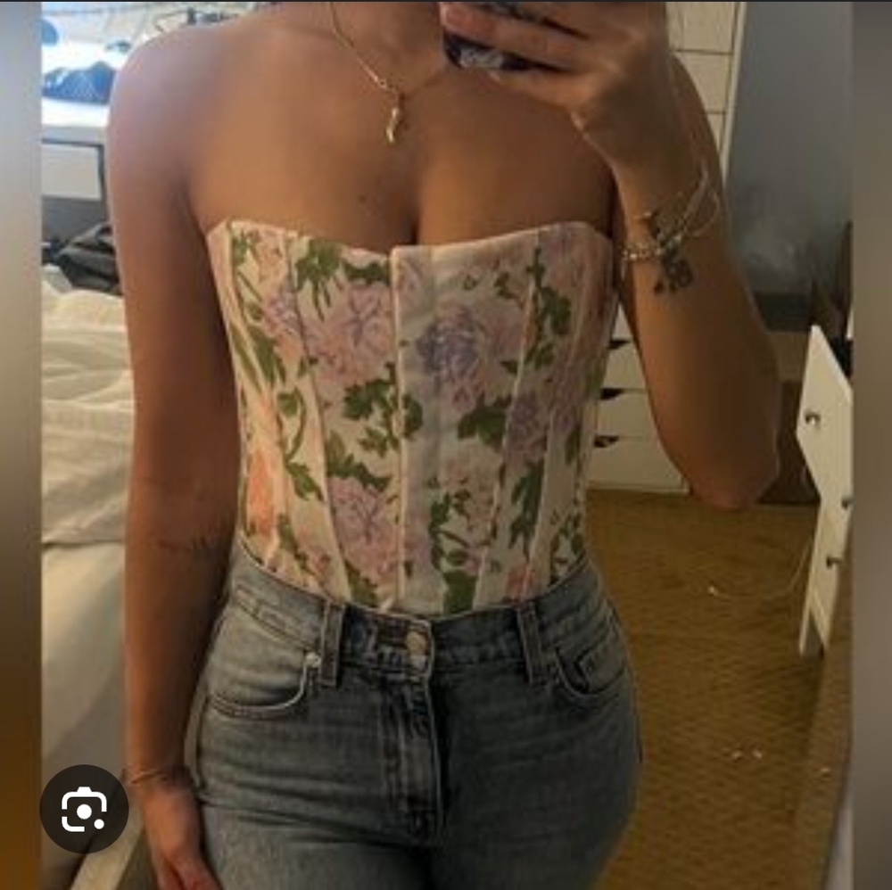 Zara Multicolor Floral Corset Top - Picture 8 of 15